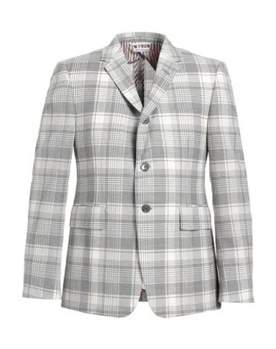 Thom Browne Man Blazer Grey Size 3 Wool