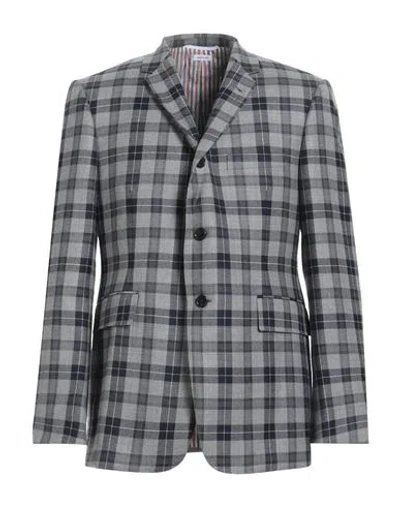 Thom Browne Man Suit Jacket Grey Size 5 Wool