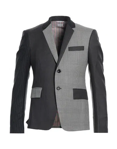 Thom Browne Man Blazer Grey Size 4 Wool