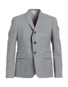 Thom Browne Man Blazer Grey Size 4 Wool, Polyester