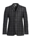 Thom Browne Man Blazer Lead Size 4 Wool, Cashmere In Grey
