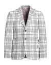 Thom Browne Man Blazer Light Grey Size 5 Wool In Grey