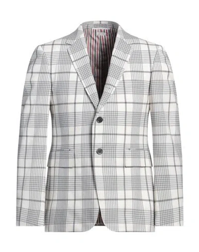 Thom Browne Man Blazer Light Grey Size 5 Wool