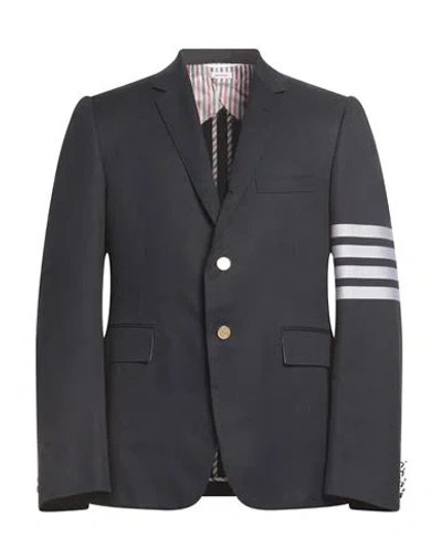 Thom Browne Man Blazer Midnight Blue Size 0 Cotton In Blue
