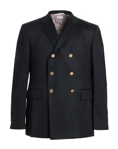 Thom Browne Man Blazer Midnight Blue Size 3 Cashmere