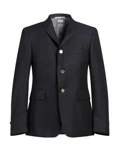 Thom Browne Man Blazer Midnight Blue Size 3 Wool, Mohair Wool