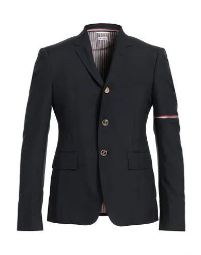 Thom Browne Man Blazer Midnight Blue Size 3 Wool, Polyester