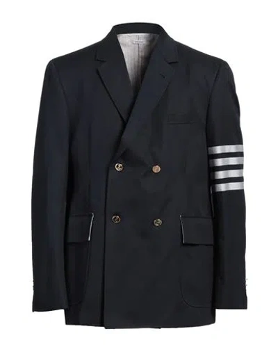 Thom Browne Man Blazer Midnight Blue Size 4 Cotton