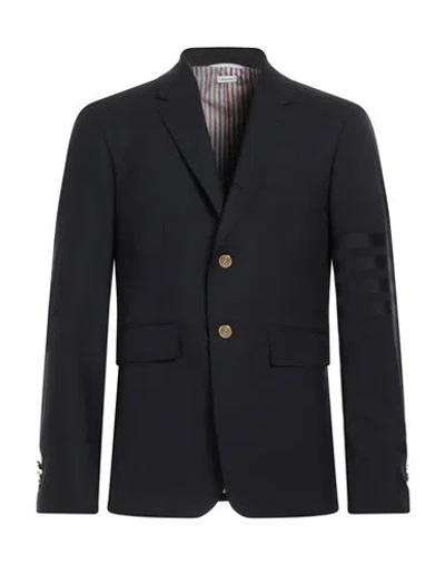 Thom Browne Man Blazer Midnight Blue Size 4 Wool