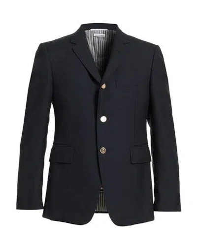 Thom Browne Man Blazer Midnight Blue Size 5 Wool