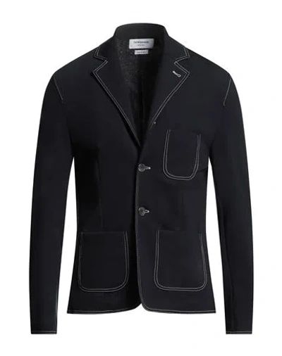 THOM BROWNE THOM BROWNE MAN BLAZER MIDNIGHT BLUE SIZE 5 WOOL, POLYAMIDE, ELASTANE