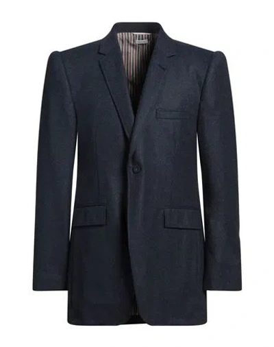 Thom Browne Man Blazer Navy Blue Size 2 Virgin Wool