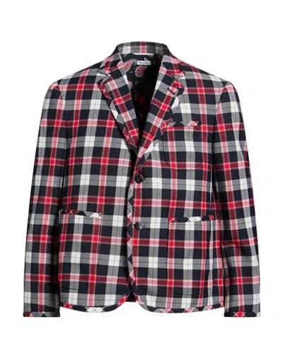 Thom Browne Checked Wool-blend Twill Blazer In Red