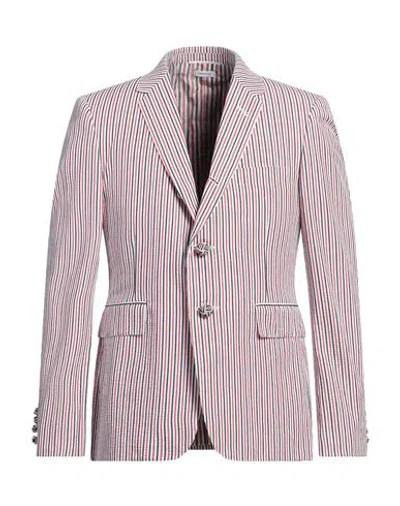Thom Browne Man Blazer Red Size 4 Cotton