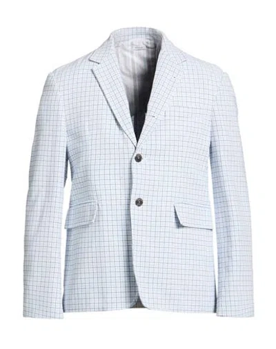 Thom Browne Man Blazer Sky Blue Size 1 Cotton, Polyamide