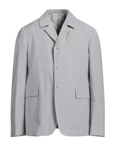 Thom Browne Man Blazer Sky Blue Size 4 Cotton