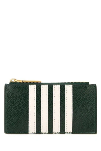 Thom Browne Man Bottle Green Leather Cardholder