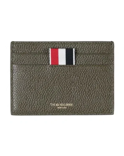 Thom Browne Man Cardholder Military Green Size - Leather