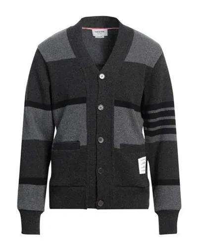 Thom Browne 4-bar Stripe Cardigan In Grey