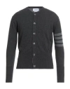 Thom Browne Man Cardigan Charcoal Size 5 Cashmere In Gray