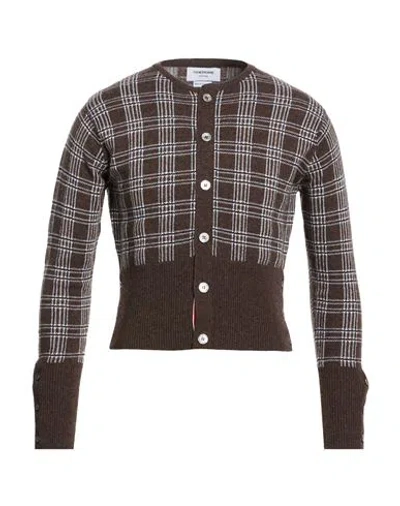 Thom Browne Man Cardigan Dark Brown Size 3 Cashmere