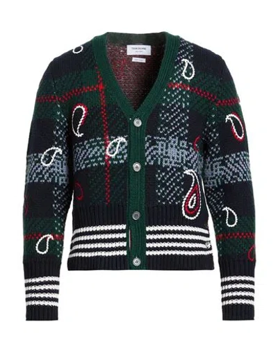 Thom Browne Man Cardigan Dark Green Size 2 Cashmere, Wool, Acrylic