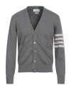 Thom Browne Hector 4-bar V-neck Cardigan In Grey