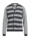 Thom Browne Man Cardigan Grey Size 3 Virgin Wool