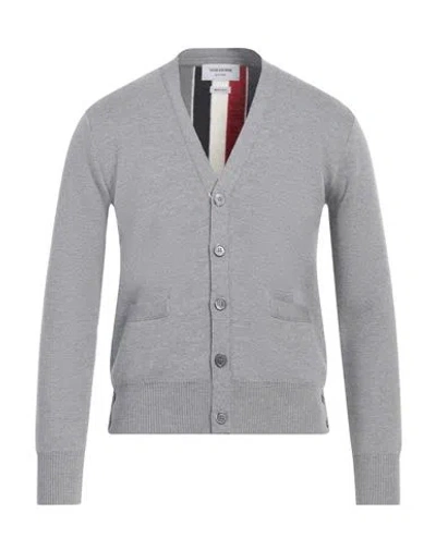 Thom Browne Man Cardigan Grey Size 1 Merino Wool, Wool, Polyamide, Elastane