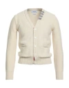 Thom Browne Man Cardigan Ivory Size 0 Wool, Mohair Wool