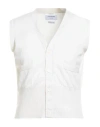 Thom Browne Man Cardigan Ivory Size 3 Cashmere In Neutral