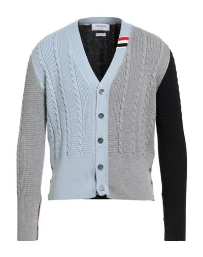 Thom Browne Man Cardigan Light Blue Size 5 Virgin Wool