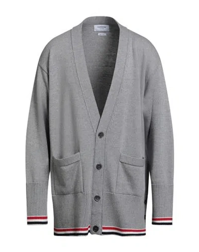 Thom Browne Man Cardigan Light Grey Size 3 Virgin Wool In Gray