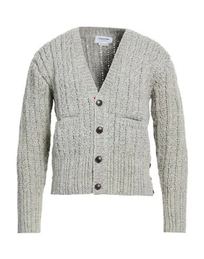 Thom Browne Man Cardigan Light Grey Size 3 Wool In Gray