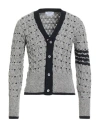 Thom Browne Man Cardigan Light Grey Size 3 Wool, Mohair Wool In Gray