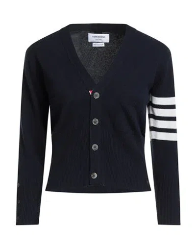 THOM BROWNE THOM BROWNE MAN CARDIGAN MIDNIGHT BLUE SIZE 1 CASHMERE
