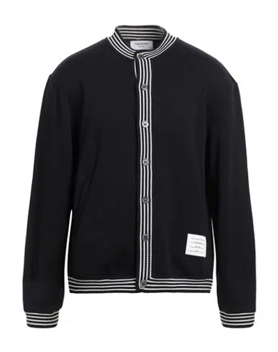 Thom Browne Man Cardigan Midnight Blue Size 5 Virgin Wool
