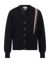 Thom Browne Rwb Stripe Intarsia Cotton Cardigan In Blue