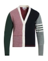 Thom Browne Man Cardigan Midnight Blue Size 4 Virgin Wool
