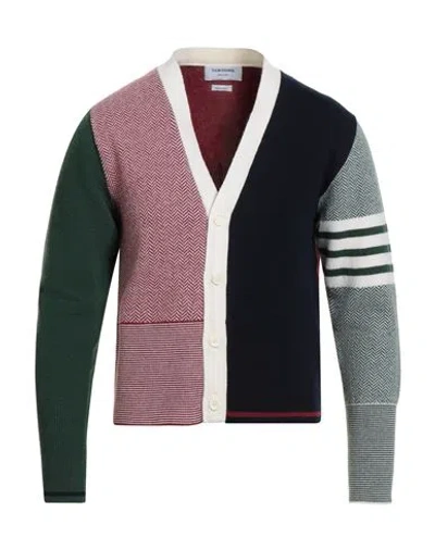 Thom Browne Man Cardigan Midnight Blue Size 4 Virgin Wool