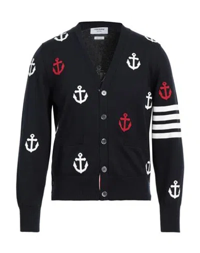 Thom Browne Man Cardigan Midnight Blue Size 5 Cotton