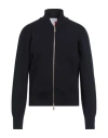 Thom Browne Man Cardigan Midnight Blue Size 5 Merino Wool In Blue