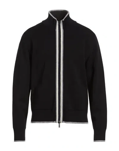 Thom Browne Man Cardigan Midnight Blue Size 5 Virgin Wool In Black