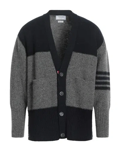 THOM BROWNE THOM BROWNE MAN CARDIGAN MIDNIGHT BLUE SIZE 4 WOOL, MOHAIR WOOL
