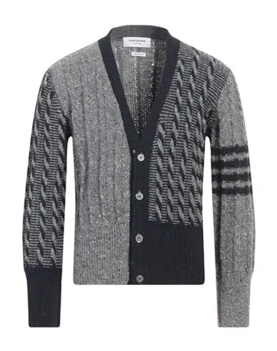Thom Browne Man Cardigan Navy Blue Size 4 Wool, Mohair Wool