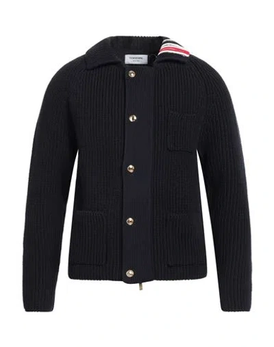 Thom Browne Man Cardigan Navy Blue Size 5 Cotton