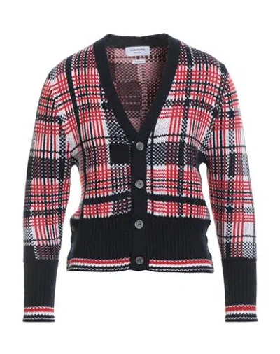 Thom Browne Man Cardigan Red Size 5 Cashmere In Multi