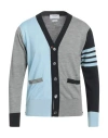 Thom Browne 4-bar Stripe V-neck Cardigan In Blue