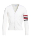 Thom Browne Man Cardigan White Size 0 Merino Wool In White