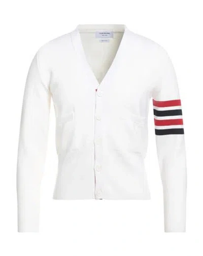 Thom Browne Man Cardigan White Size 0 Merino Wool
